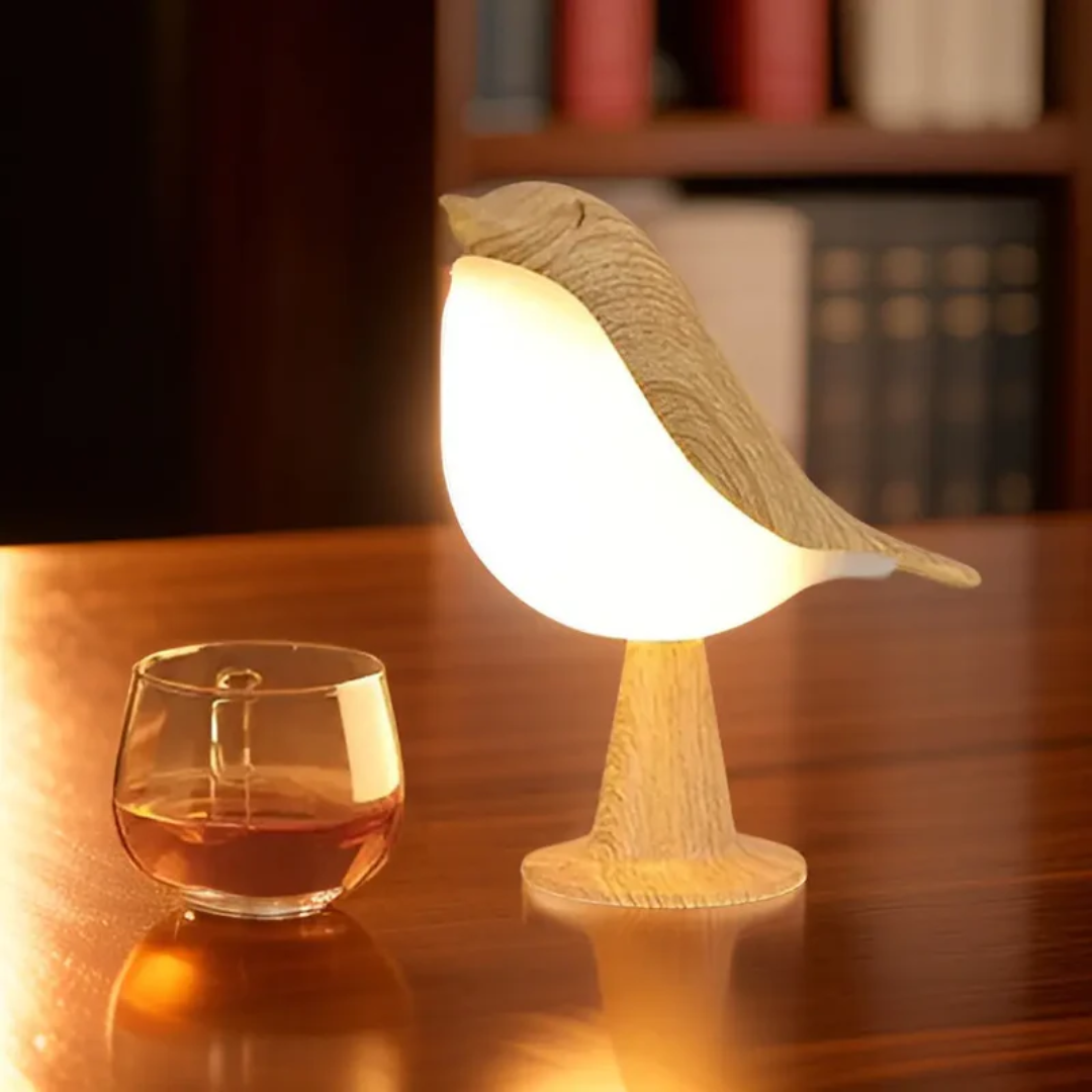 Elegancka lampka LED w formie ptaka z dotykowym sterowaniem i funkcją aromaterapii - FeatherGlow
