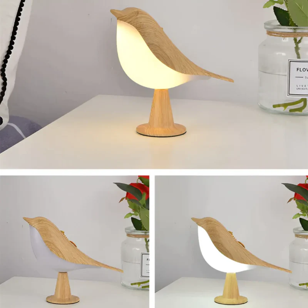 Elegancka lampka LED w formie ptaka z dotykowym sterowaniem i funkcją aromaterapii - FeatherGlow