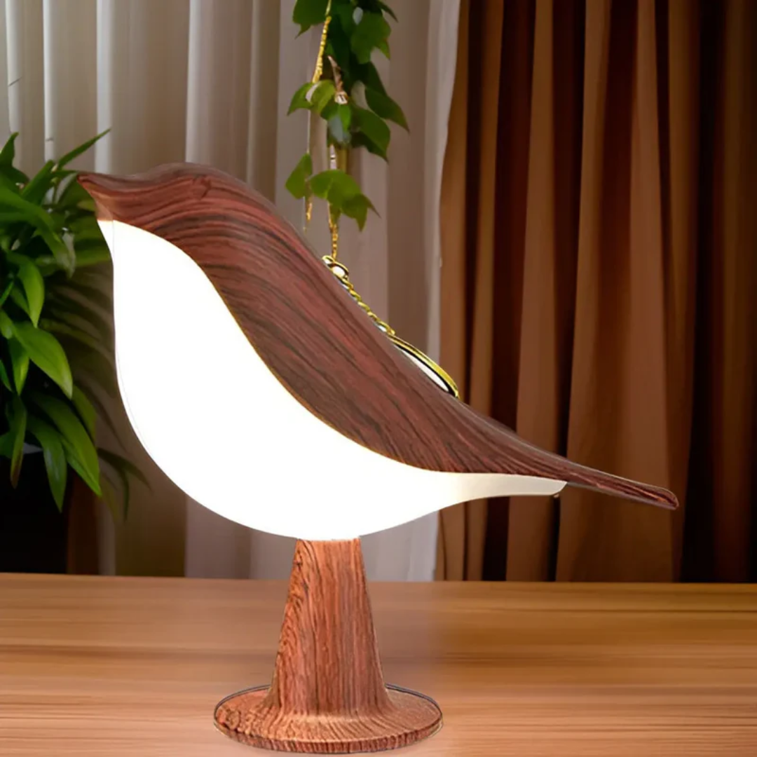 Elegancka lampka LED w formie ptaka z dotykowym sterowaniem i funkcją aromaterapii - FeatherGlow