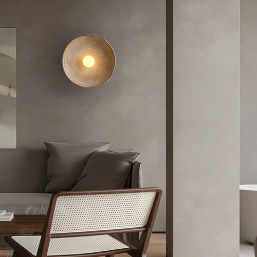 Japońska lampa ścienna Wabi-Sabi - ZenGlow Okrągła