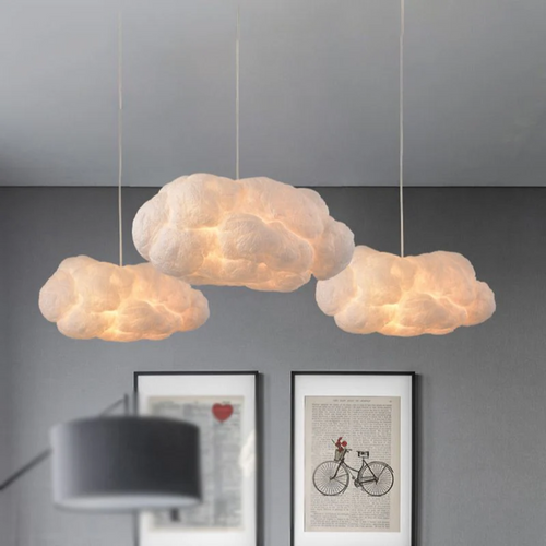 Nimbus White PVC/Cotton Hanging LED Pendant Light