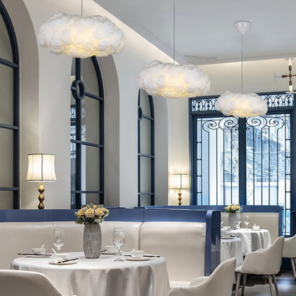 Nimbus White PVC/Cotton Hanging LED Pendant Light