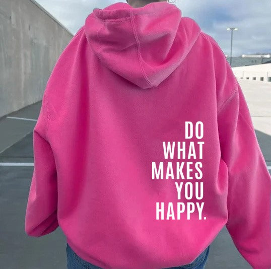 Catherine™ - Różowa Hoodie z Wyrazistym Akcentem
