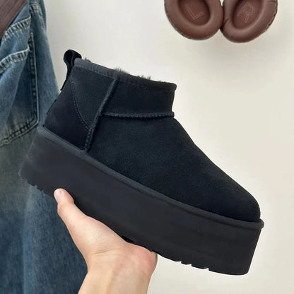 Ultra Mini Ugg Buty Damskie – Przytulne Botki na Platformie z Futrzanym Wykończeniem