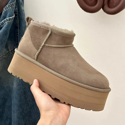 Ultra Mini Ugg Buty Damskie – Przytulne Botki na Platformie z Futrzanym Wykończeniem