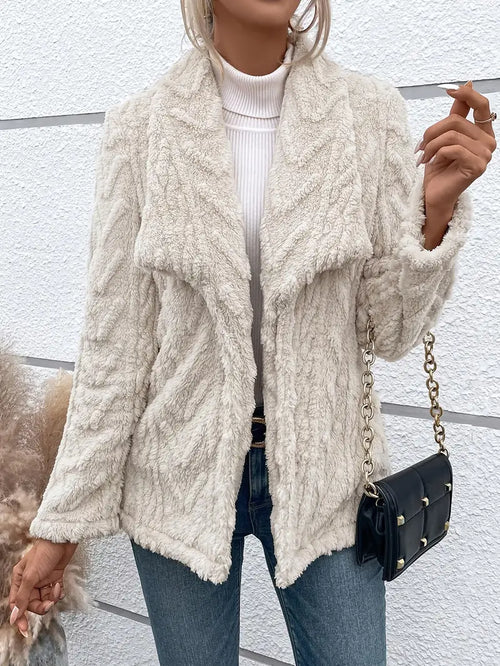 Stylowy Płaszcz Teddy dla Kobiet z Miękkim Wykończeniem