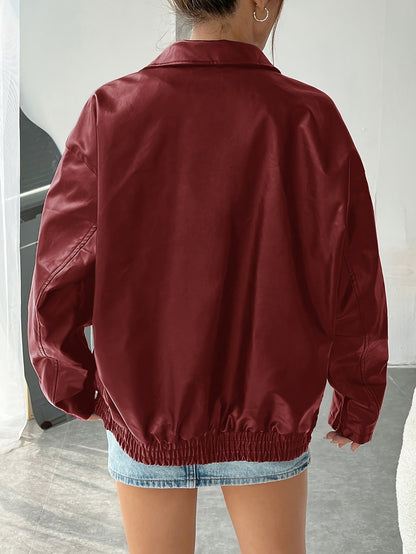 Elise | Skórzana Kurtka w Luźnym Fasonie