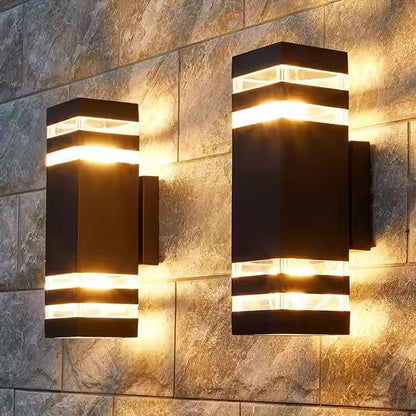 Wodoodporna aluminiowa lampa z podwójnym oświetleniem do użytku zewnętrznego