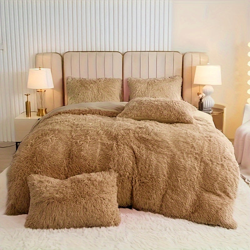 Trzyczęściowy Zestaw Pościeli Welurowej z Aksamitnym Akcentem