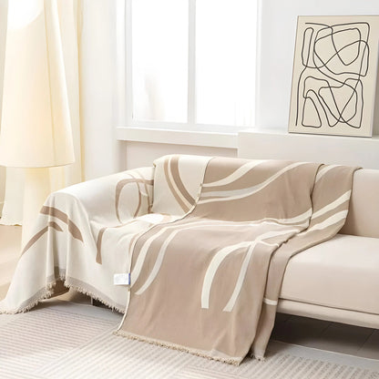 Odwracalny pokrowiec na sofę z chenilli i bawełny – LuxeCasa