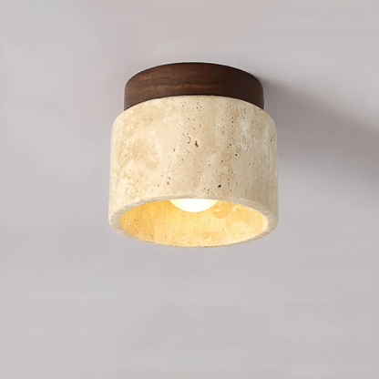 Wabi Sabi Żółta Lampa Sufitowa z Marmuru - TranquilStone