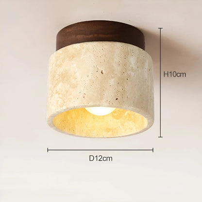 Rustykalna sufitowa lampa Travertin – TravaGlow