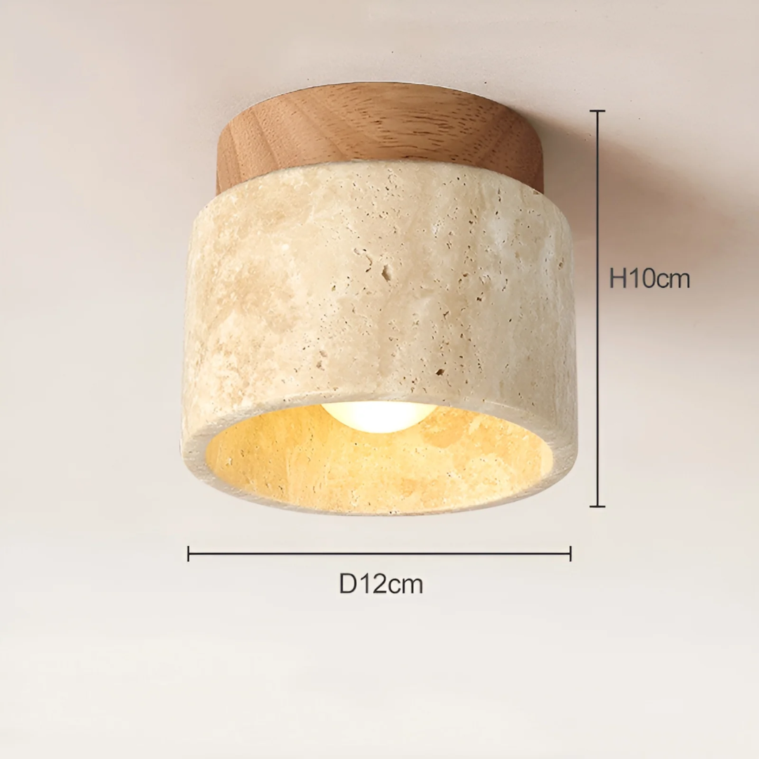 Wabi Sabi Żółta Lampa Sufitowa z Marmuru - TranquilStone