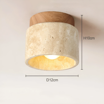 Wabi Sabi Żółta Lampa Sufitowa z Marmuru - TranquilStone