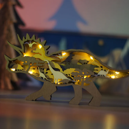 3D Drewniane Figury Dinozaurów z Dokładnym Grawerem
