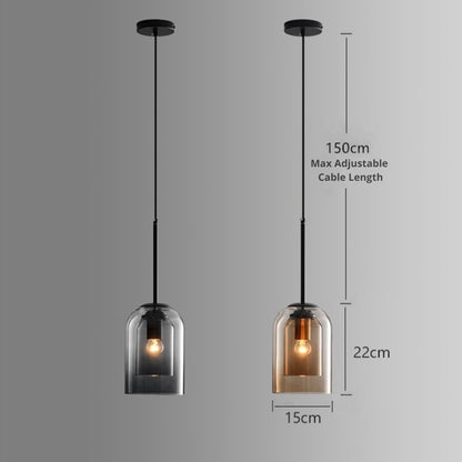 Elegancka lampa wisząca z podwójnym szkłem - AuraGlas