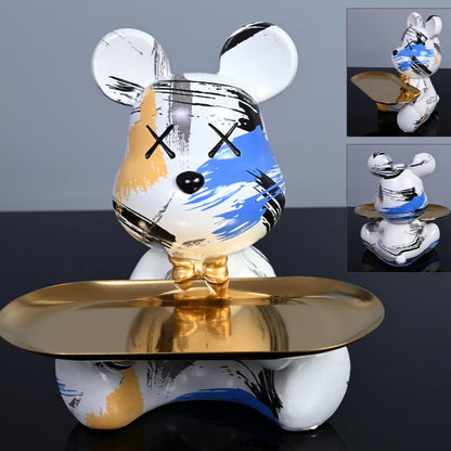 Stylowy Miś z Tacą do Nowoczesnych Wnętrz