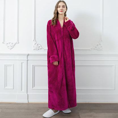 FlanelLuxe | Długi Termiczny Szlafrok na Zimowe Wygody