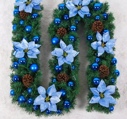 Świąteczny Girlanda | Elegancka Rattanowa Wstęga z Oświetleniem LED