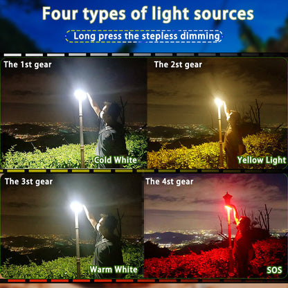 80W Słoneczna Lampa Kempingowa LED z Magnesem i Funkcją Zoom