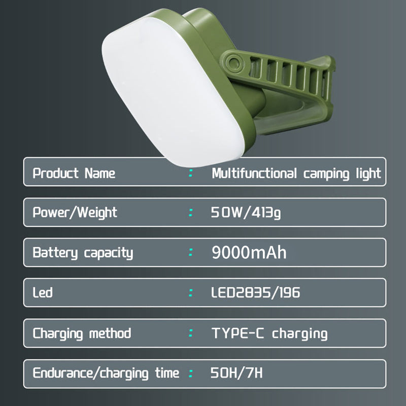 80W Słoneczna Lampa Kempingowa LED z Magnesem i Funkcją Zoom