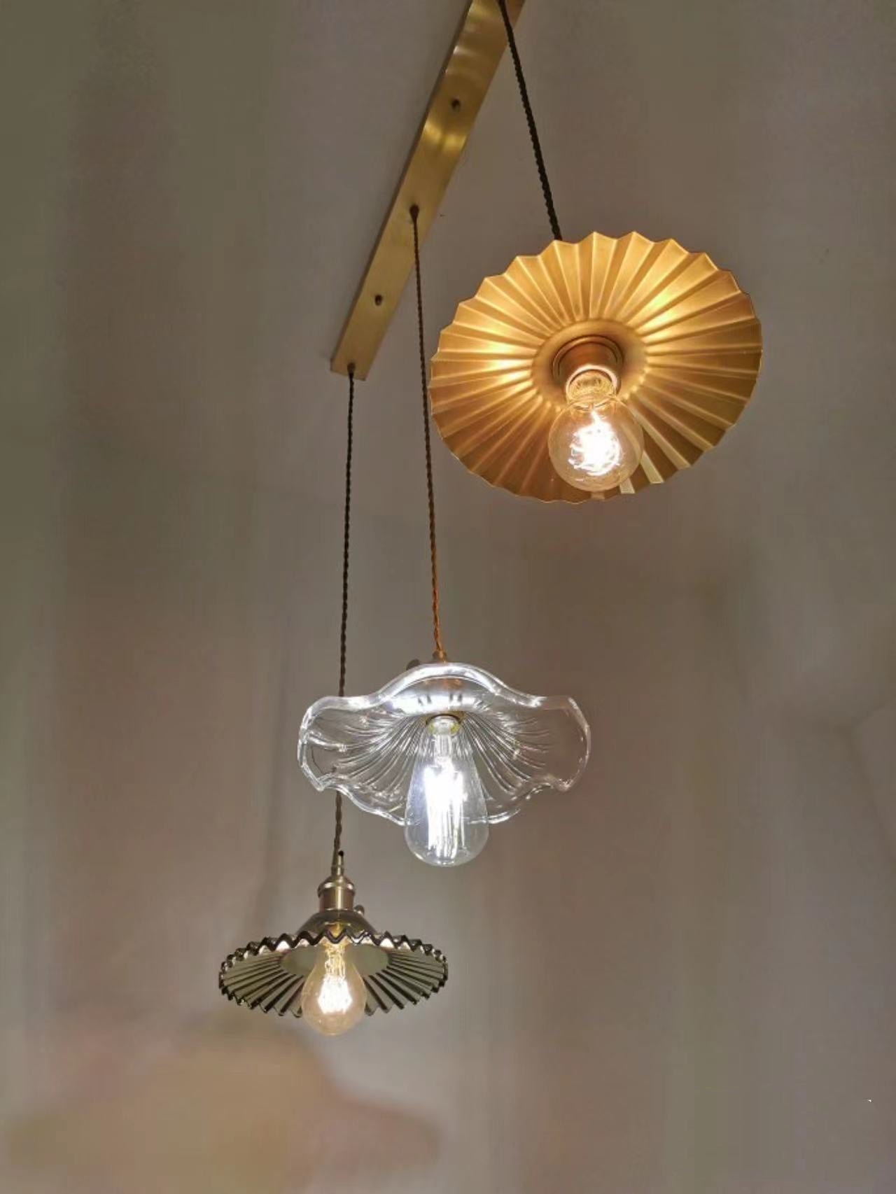 Nordycka Lampa Wisząca LED | Kolorowe Szklane i Miedziane Oświetlenie do Sypialni, Salonu i Baru