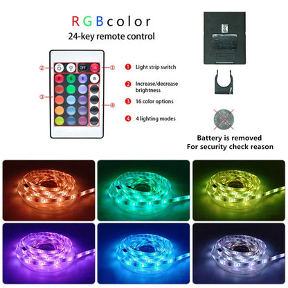 RGB LED USB Pasek - Zmiennokolorowe Oświetlenie do Dekoracji Wnętrz i Podświetlenia Telewizora