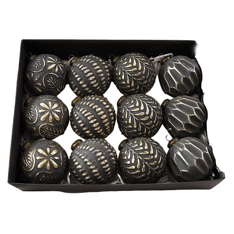 Vintage Wzór Plastikowe Bombki - Ozdoba Świąteczna