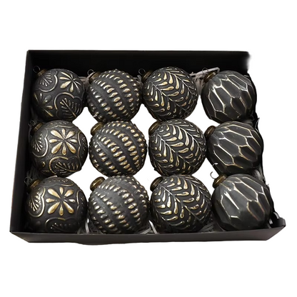 Vintage Wzór Plastikowe Bombki - Ozdoba Świąteczna