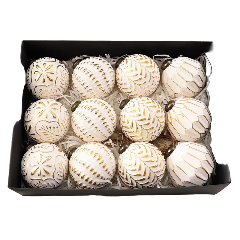 Vintage Wzór Plastikowe Bombki - Ozdoba Świąteczna