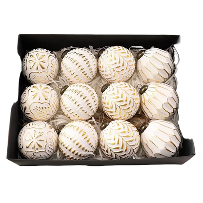 Vintage Wzór Plastikowe Bombki - Ozdoba Świąteczna