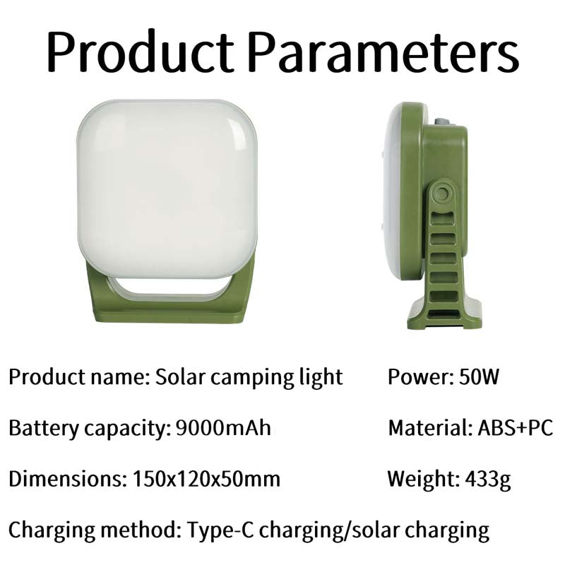 80W Słoneczna Lampa Kempingowa LED z Magnesem i Funkcją Zoom