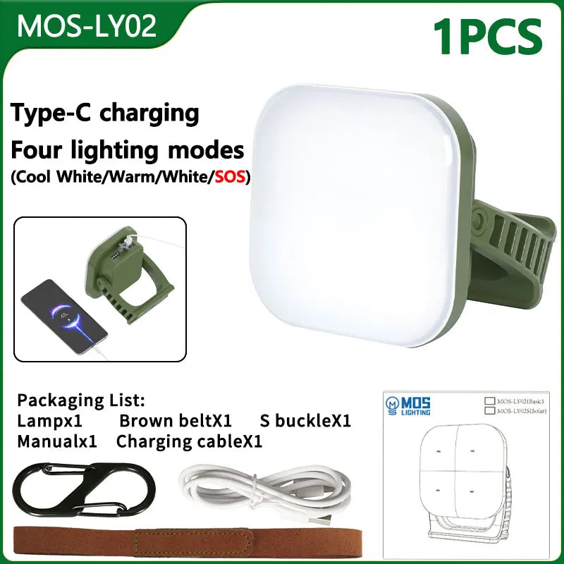 80W Słoneczna Lampa Kempingowa LED z Magnesem i Funkcją Zoom