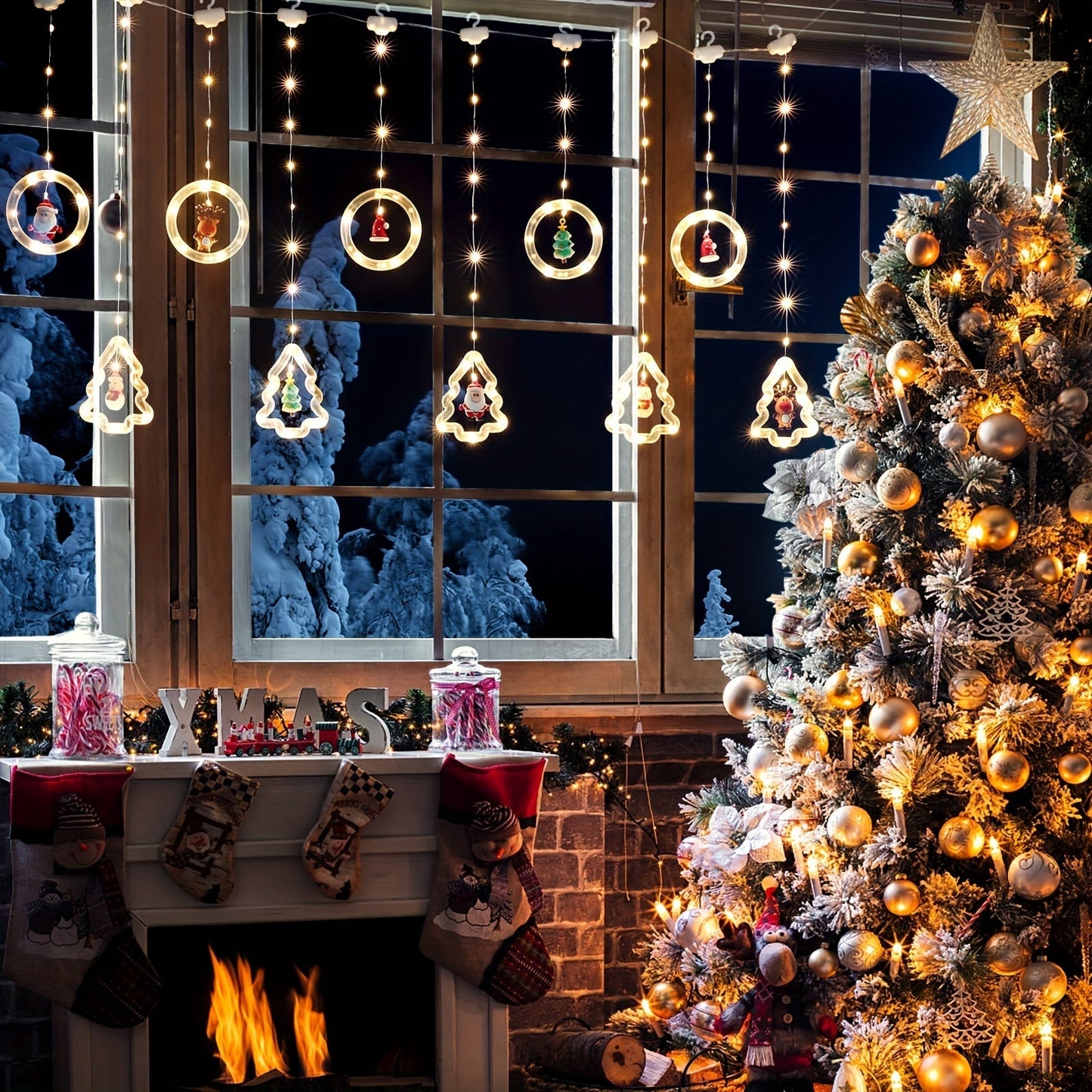 Świąteczny Pierścień Życzeń z Oświetleniem i 10 Miniaturowymi Figurkami