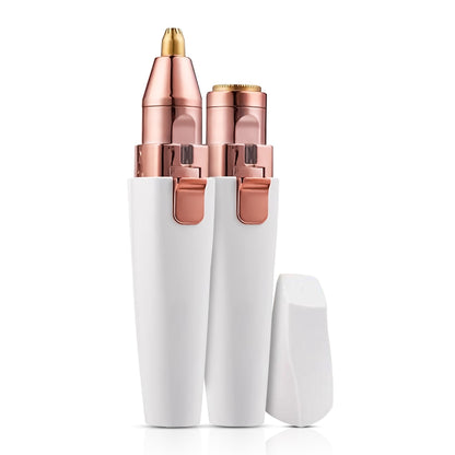 FlawlessBrow - Podwójny Trymer do Brwi i Twarzy w Eleganckim Białym Wykończeniu