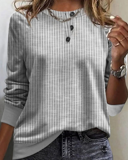 Pasiasty sweter z okrągłym dekoltem