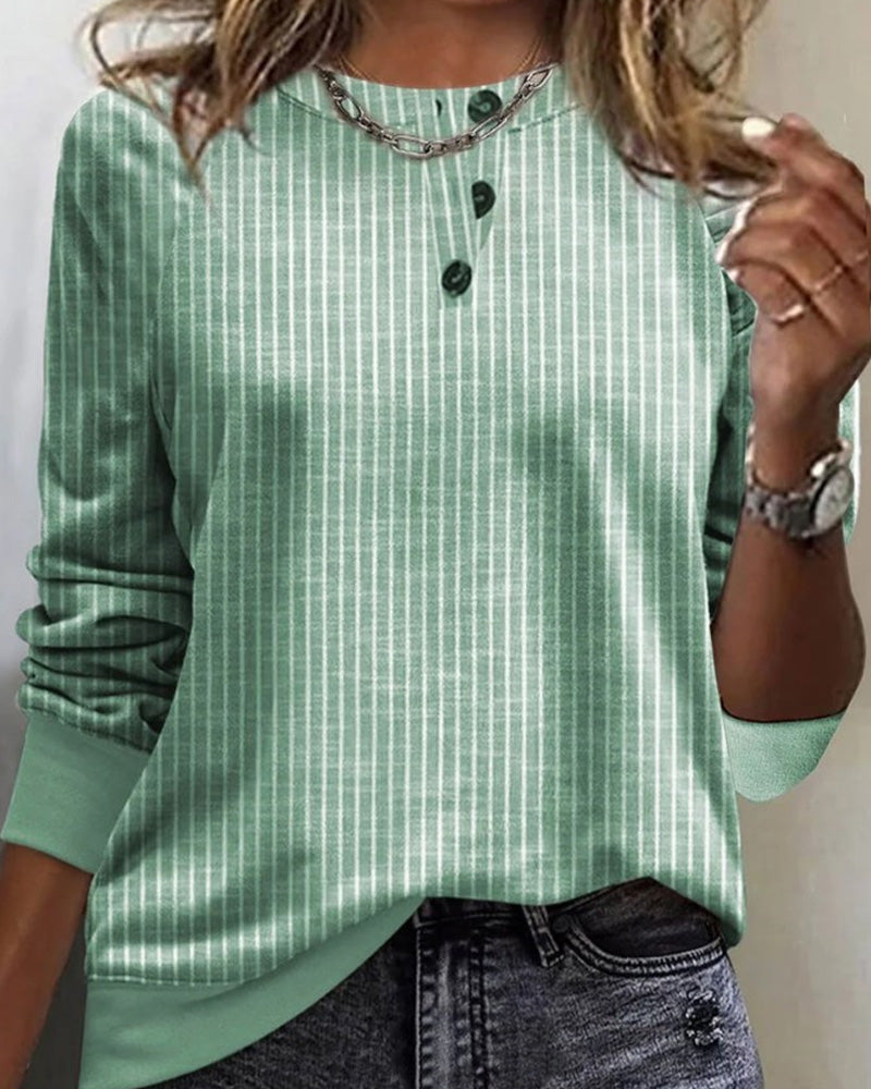 Pasiasty sweter z okrągłym dekoltem