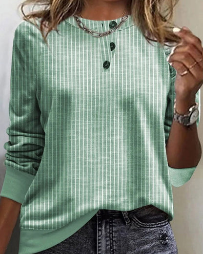 Pasiasty sweter z okrągłym dekoltem