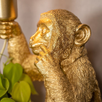 Złota Lampa Stołowa Małpa – Luksusowy Design GoldenChimp