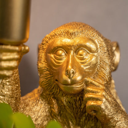 Złota Lampa Stołowa Małpa – Luksusowy Design GoldenChimp