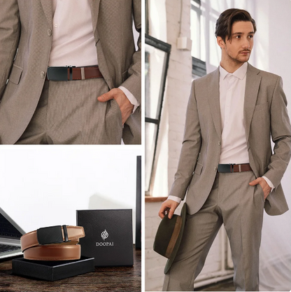 "Męski pasek z automatyczną klamrą – Eleganzio" can be rephrased as "Eleganzio Męski Pasek z Automatyczną Klamrą".