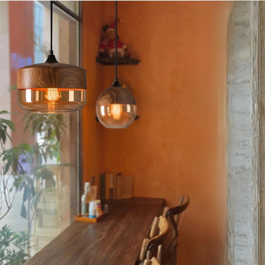 NordLuna - Elegancka skandynawska lampa sufitowa z drewna