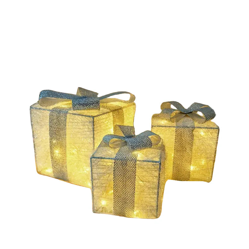 Zestaw 3 Eleganckich Pudełek z Prezentami na Święta Bożego Narodzenia