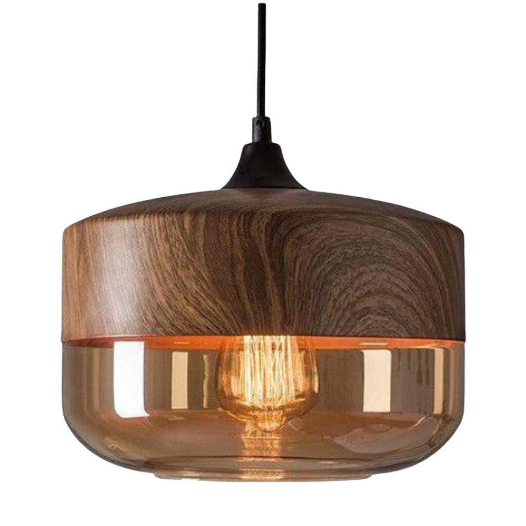 NordLuna - Elegancka skandynawska lampa sufitowa z drewna