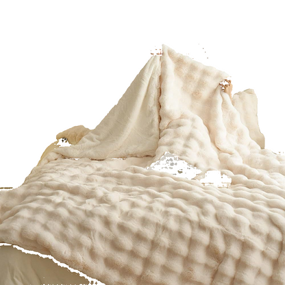 Zimowy Koc Przytulny z Aksamitu i Polarowego Futerka