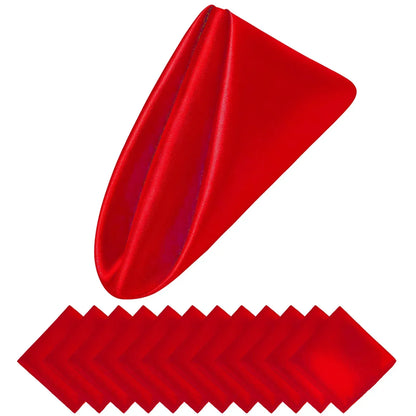 Zestaw 12 Satynowych Serwetek - Luksusowa Dekoracja Stołu