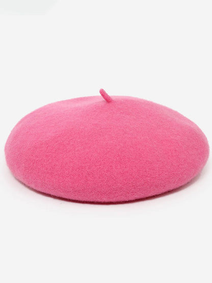 Stylowy retro wełniany beret na jesień i zimę