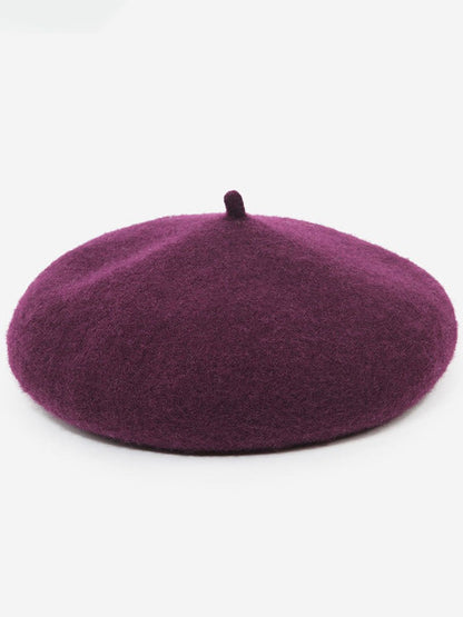 Stylowy retro wełniany beret na jesień i zimę