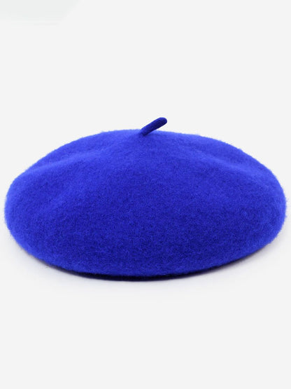 Stylowy retro wełniany beret na jesień i zimę