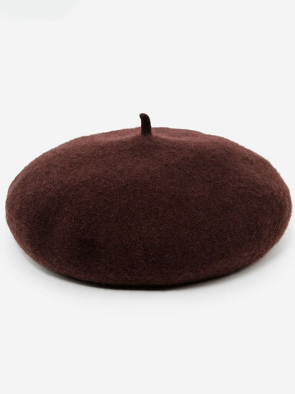 Stylowy retro wełniany beret na jesień i zimę